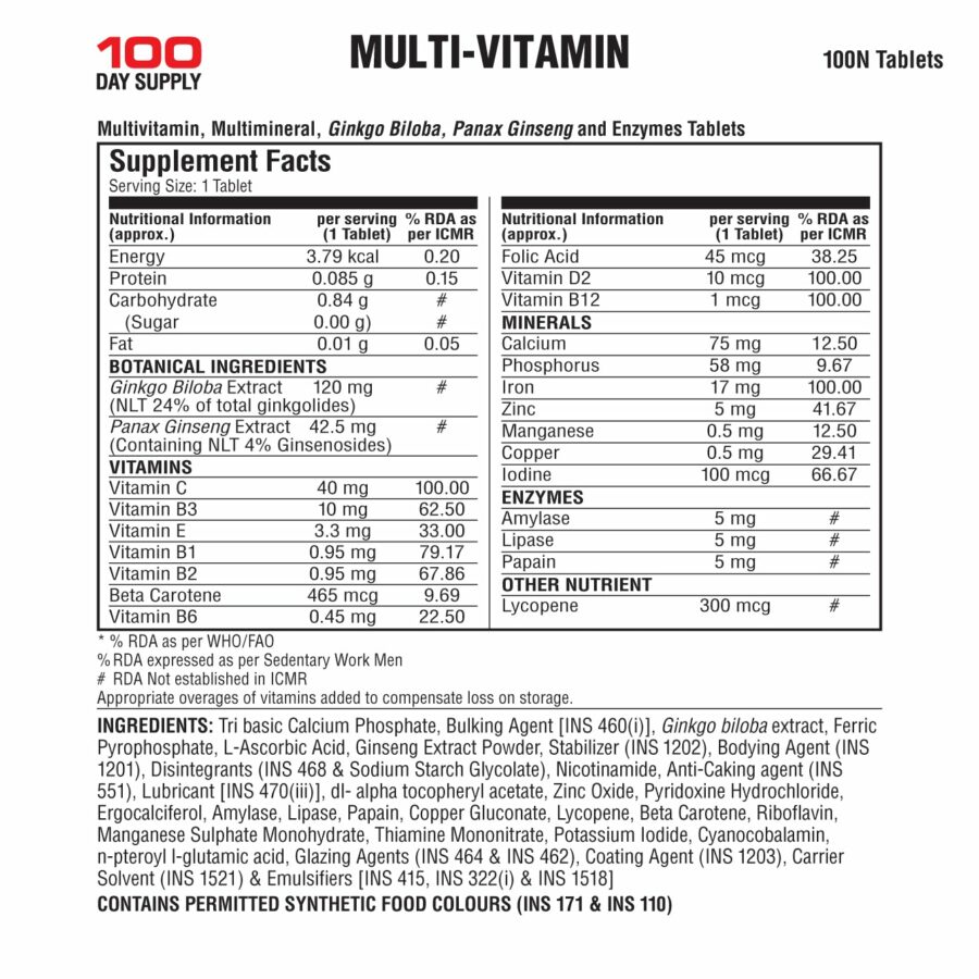 Labrada Multi-Vitamin 100 Tabs - Image 2