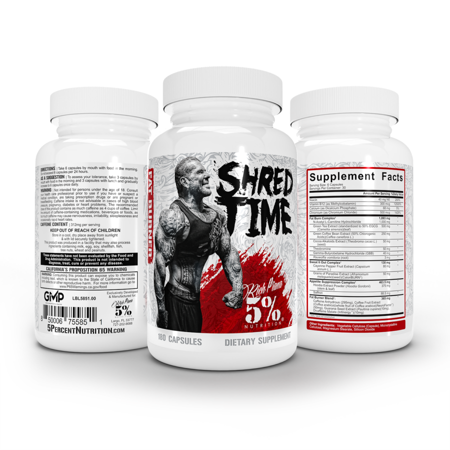 Rich Piana 5% Shred Time Fat Burner 180 Caps - Image 3